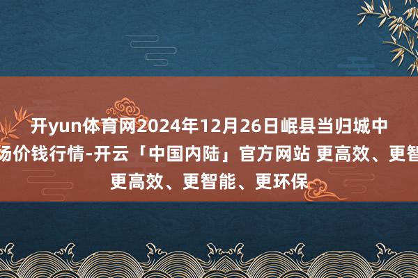 开yun体育网2024年12月26日岷县当归城中药材走动商场价钱行情-开云「中国内陆」官方网站 更高效、更智能、更环保