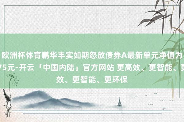 欧洲杯体育鹏华丰实如期怒放债券A最新单元净值为1.0975元-开云「中国内陆」官方网站 更高效、更智能、更环保