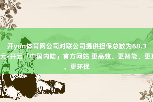 开yun体育网公司对联公司提供担保总数为68.37亿元-开云「中国内陆」官方网站 更高效、更智能、更环保