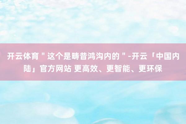 开云体育＂这个是畴昔鸿沟内的＂-开云「中国内陆」官方网站 更高效、更智能、更环保