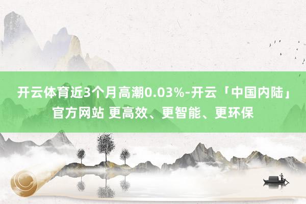 开云体育近3个月高潮0.03%-开云「中国内陆」官方网站 更高效、更智能、更环保