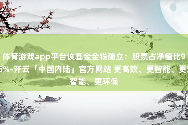 体育游戏app平台该基金金钱确立：股票占净值比99.66%-开云「中国内陆」官方网站 更高效、更智能、更环保