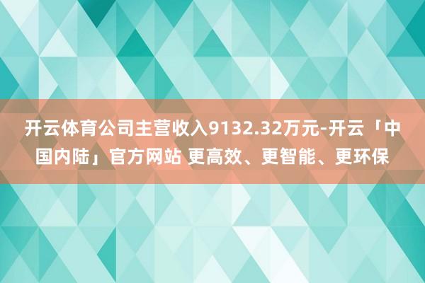 开云体育公司主营收入9132.32万元-开云「中国内陆」官方网站 更高效、更智能、更环保