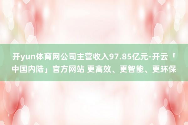 开yun体育网公司主营收入97.85亿元-开云「中国内陆」官方网站 更高效、更智能、更环保