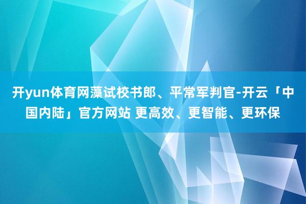 开yun体育网藻试校书郎、平常军判官-开云「中国内陆」官方网站 更高效、更智能、更环保