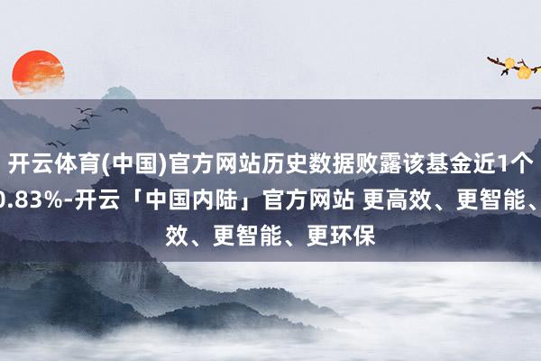 开云体育(中国)官方网站历史数据败露该基金近1个月高涨0.83%-开云「中国内陆」官方网站 更高效、更智能、更环保