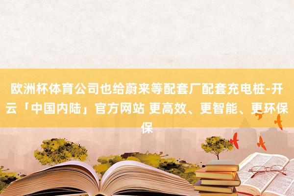 欧洲杯体育公司也给蔚来等配套厂配套充电桩-开云「中国内陆」官方网站 更高效、更智能、更环保