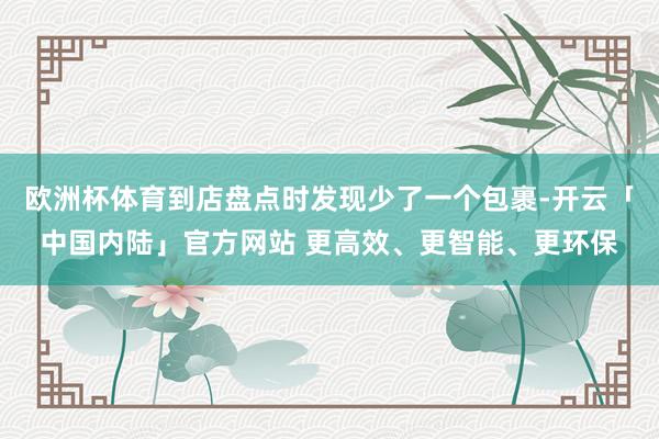欧洲杯体育到店盘点时发现少了一个包裹-开云「中国内陆」官方网站 更高效、更智能、更环保