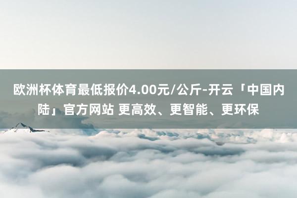 欧洲杯体育最低报价4.00元/公斤-开云「中国内陆」官方网站 更高效、更智能、更环保
