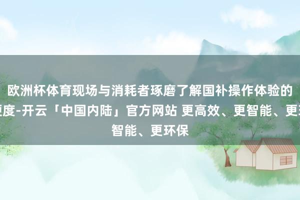 欧洲杯体育现场与消耗者琢磨了解国补操作体验的方便度-开云「中国内陆」官方网站 更高效、更智能、更环保