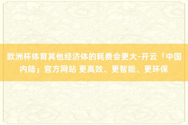 欧洲杯体育其他经济体的耗费会更大-开云「中国内陆」官方网站 更高效、更智能、更环保