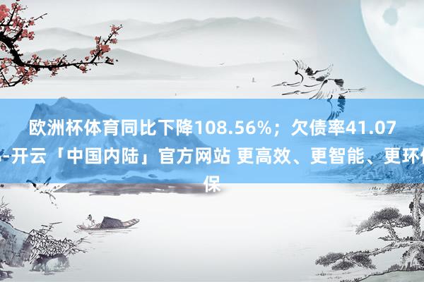 欧洲杯体育同比下降108.56%；欠债率41.07%-开云「中国内陆」官方网站 更高效、更智能、更环保