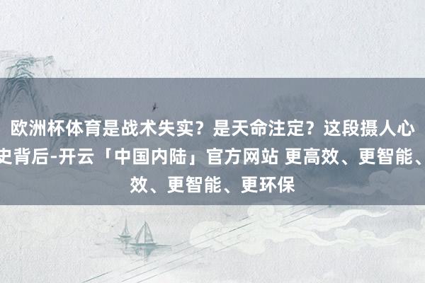 欧洲杯体育是战术失实？是天命注定？这段摄人心魄的历史背后-开云「中国内陆」官方网站 更高效、更智能、更环保