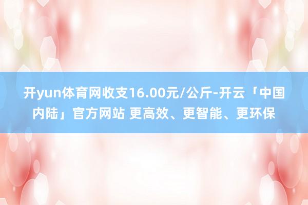开yun体育网收支16.00元/公斤-开云「中国内陆」官方网站 更高效、更智能、更环保