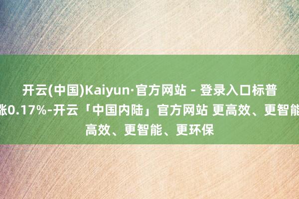 开云(中国)Kaiyun·官方网站 - 登录入口标普500指数涨0.17%-开云「中国内陆」官方网站 更高效、更智能、更环保