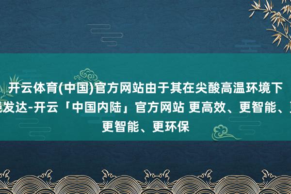 开云体育(中国)官方网站由于其在尖酸高温环境下的通晓发达-开云「中国内陆」官方网站 更高效、更智能、更环保