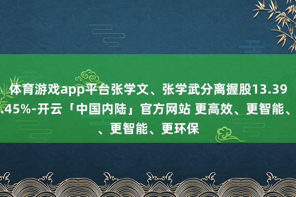体育游戏app平台张学文、张学武分离握股13.39%和10.45%-开云「中国内陆」官方网站 更高效、更智能、更环保