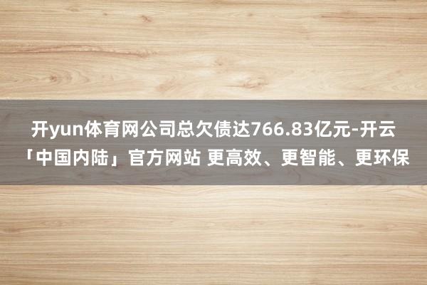 开yun体育网公司总欠债达766.83亿元-开云「中国内陆」官方网站 更高效、更智能、更环保