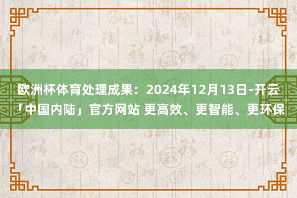 欧洲杯体育处理成果：2024年12月13日-开云「中国内陆」官方网站 更高效、更智能、更环保
