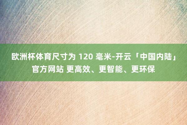 欧洲杯体育尺寸为 120 毫米-开云「中国内陆」官方网站 更高效、更智能、更环保