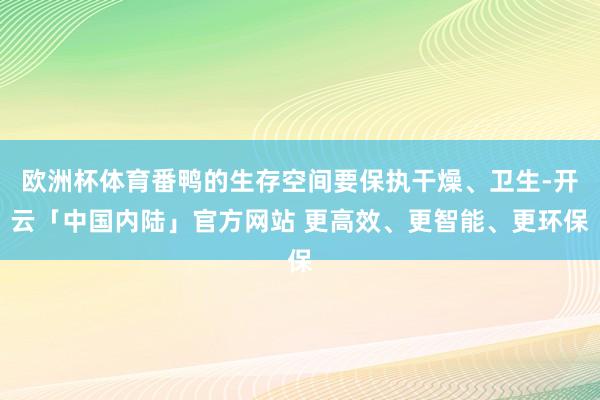 欧洲杯体育番鸭的生存空间要保执干燥、卫生-开云「中国内陆」官方网站 更高效、更智能、更环保