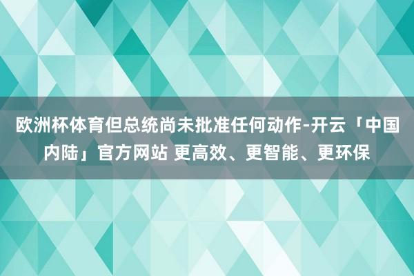 欧洲杯体育但总统尚未批准任何动作-开云「中国内陆」官方网站 更高效、更智能、更环保