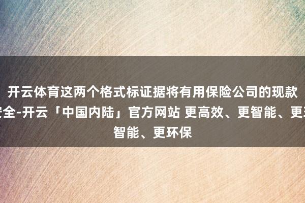 开云体育这两个格式标证据将有用保险公司的现款流安全-开云「中国内陆」官方网站 更高效、更智能、更环保