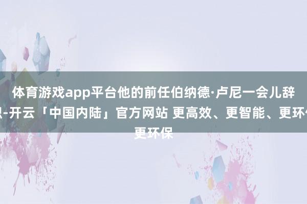体育游戏app平台他的前任伯纳德·卢尼一会儿辞职-开云「中国内陆」官方网站 更高效、更智能、更环保