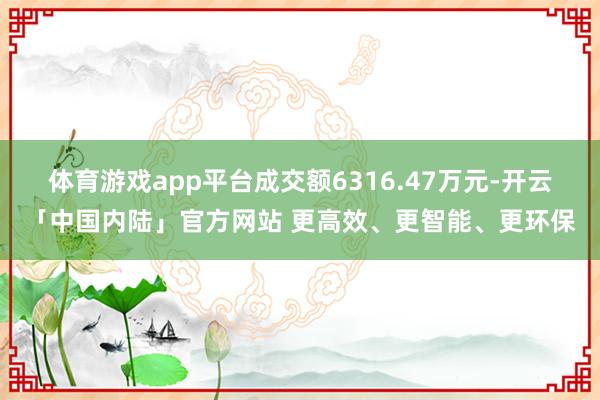 体育游戏app平台成交额6316.47万元-开云「中国内陆」官方网站 更高效、更智能、更环保