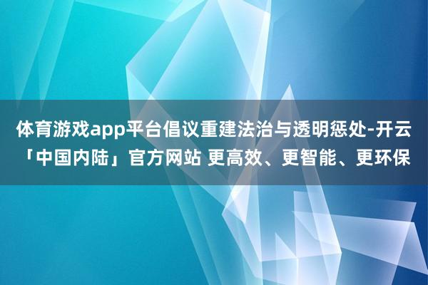 体育游戏app平台倡议重建法治与透明惩处-开云「中国内陆」官方网站 更高效、更智能、更环保