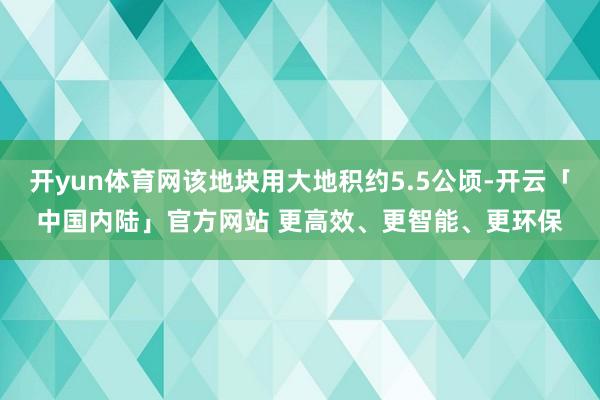 开yun体育网该地块用大地积约5.5公顷-开云「中国内陆」官方网站 更高效、更智能、更环保