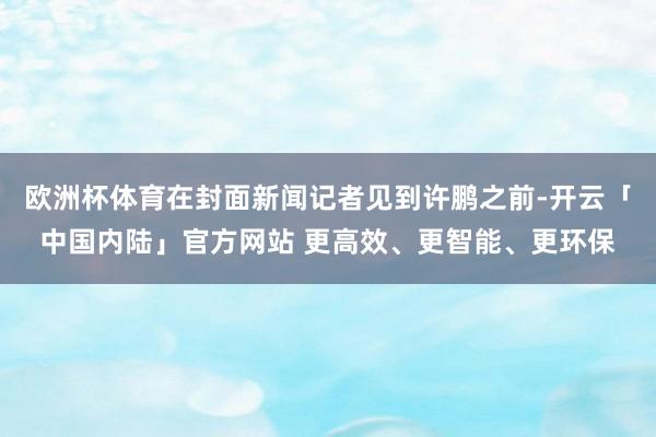 欧洲杯体育在封面新闻记者见到许鹏之前-开云「中国内陆」官方网站 更高效、更智能、更环保