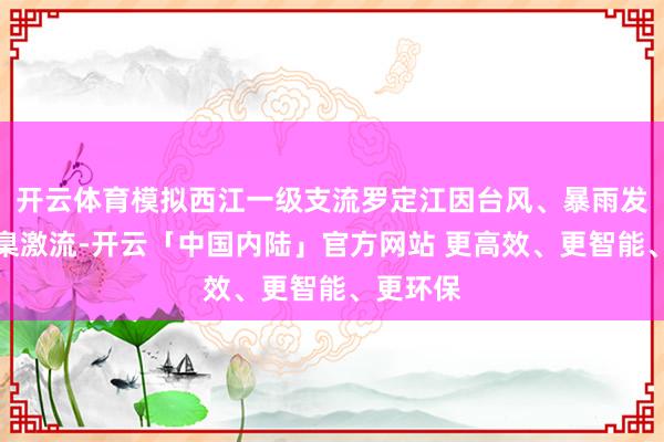开云体育模拟西江一级支流罗定江因台风、暴雨发生超圭臬激流-开云「中国内陆」官方网站 更高效、更智能、更环保