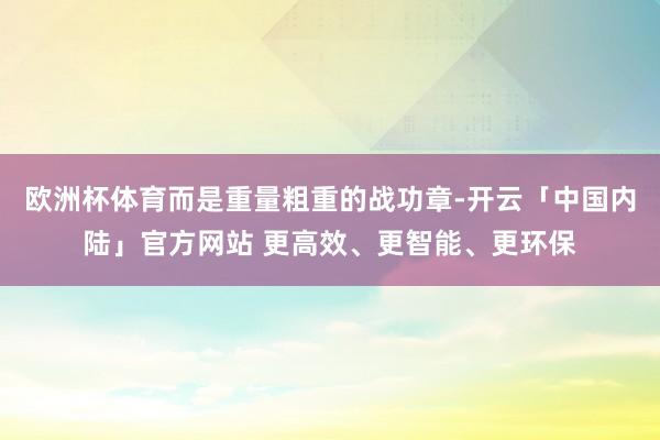 欧洲杯体育而是重量粗重的战功章-开云「中国内陆」官方网站 更高效、更智能、更环保