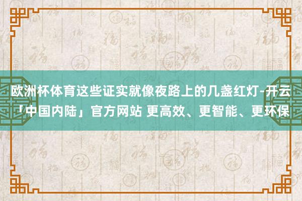 欧洲杯体育这些证实就像夜路上的几盏红灯-开云「中国内陆」官方网站 更高效、更智能、更环保