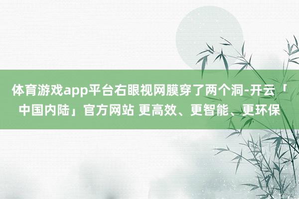 体育游戏app平台右眼视网膜穿了两个洞-开云「中国内陆」官方网站 更高效、更智能、更环保