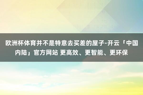 欧洲杯体育并不是特意去买差的屋子-开云「中国内陆」官方网站 更高效、更智能、更环保