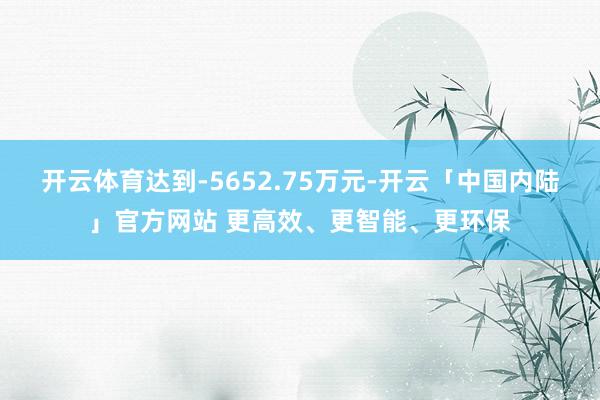 开云体育达到-5652.75万元-开云「中国内陆」官方网站 更高效、更智能、更环保