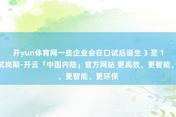 开yun体育网一些企业会在口试后诞生 3 至 10 天的试岗期-开云「中国内陆」官方网站 更高效、更智能、更环保