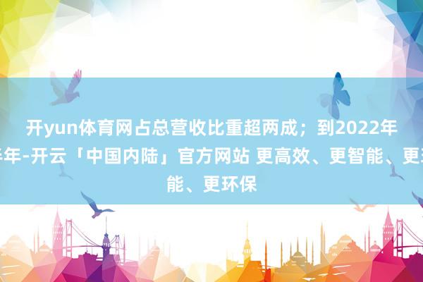 开yun体育网占总营收比重超两成；到2022年上半年-开云「中国内陆」官方网站 更高效、更智能、更环保