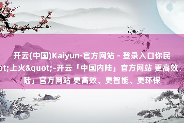 开云(中国)Kaiyun·官方网站 - 登录入口你民俗性怨尤于"上火"-开云「中国内陆」官方网站 更高效、更智能、更环保