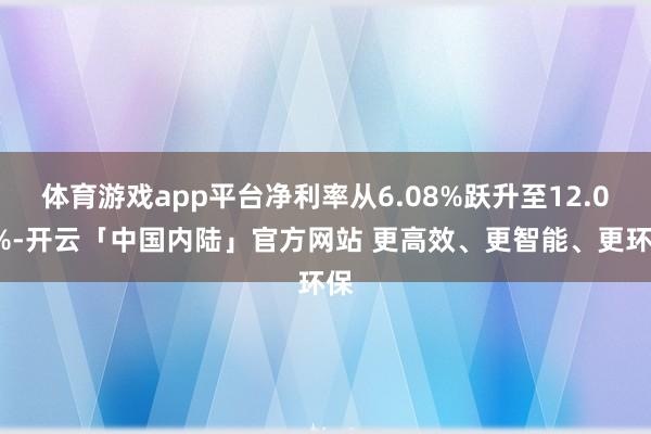 体育游戏app平台净利率从6.08%跃升至12.03%-开云「中国内陆」官方网站 更高效、更智能、更环保